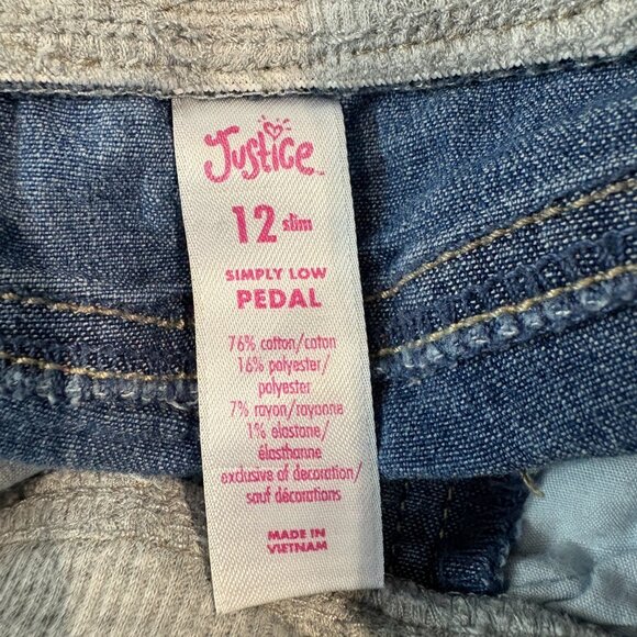 Justice Girls Simply Low PEDAL Capri Denim Blue Jeans Size 12 (SKU: 150G) - Picture 3 of 5